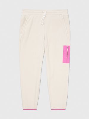 Tommy Hilfiger Women's Colorblocked Side Striped Joggers White Size 1X 