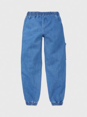 Adaptive Mom Fit High Rise Jogger Jeans | Blue | Tommy Hilfiger