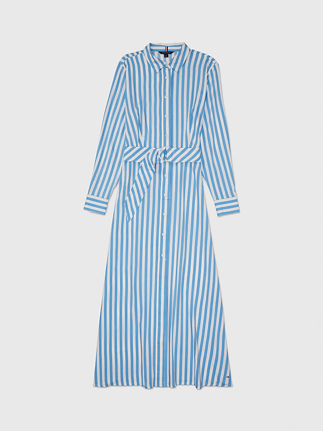 multi adaptive stripe maxi shirt dress for women tommy hilfiger
