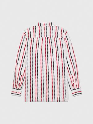 multi adaptive regular fit bluse mit punkten für damen - tommy hilfiger