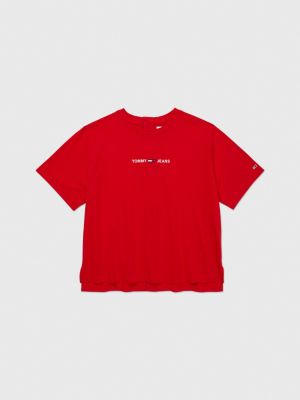 Tommy Hilfiger Rot | mit T-Shirt Adaptive Logo-Stickerei |