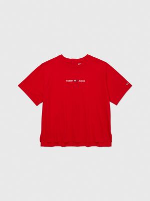 Adaptive T-Shirt mit Logo-Stickerei | Rot | Tommy Hilfiger