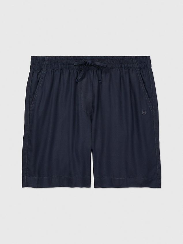 blue adaptive monogram embroidery shorts for women tommy hilfiger