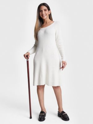 Adaptive Fit And Flare Ribbed Mini Dress