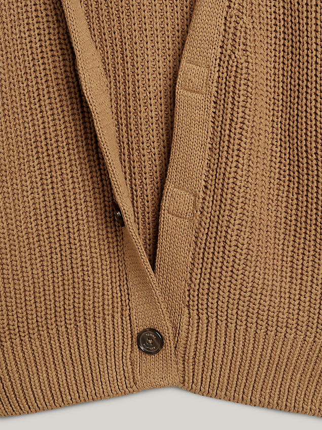 khaki adaptive vest met v-hals voor dames - tommy hilfiger