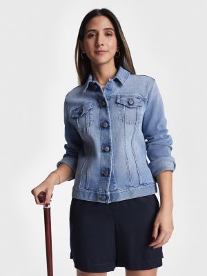 Womens fitted jean on sale jacket