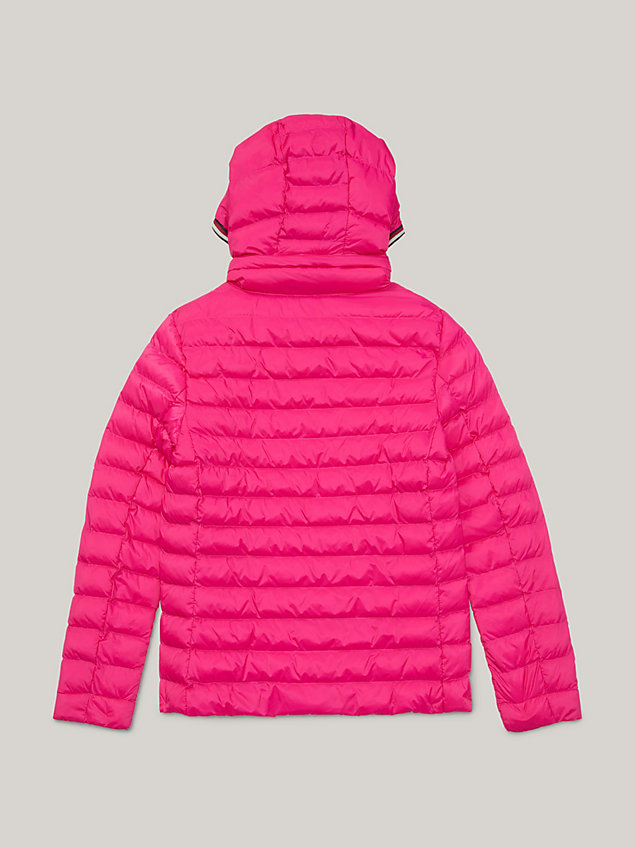 pink ocieplana kurtka adaptive z kapturem dla kobiety - tommy hilfiger