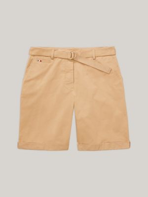 Stretch twill shorts with turn-ups