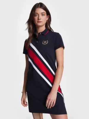 Vestido Adaptive tipo polo con monograma TH Multicolor Tommy