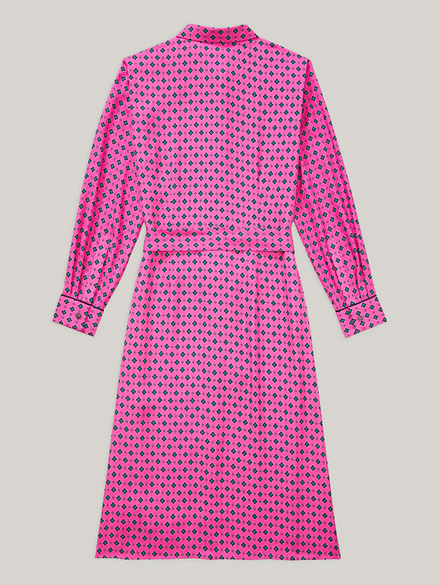 pink adaptive foulard print shirt dress for women tommy hilfiger