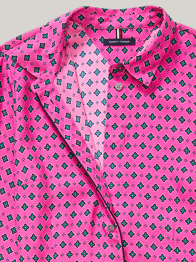 robe chemise adaptive motif foulard pink pour femmes 