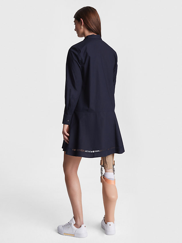 robe-chemise adaptive longueur genou blue pour femmes 