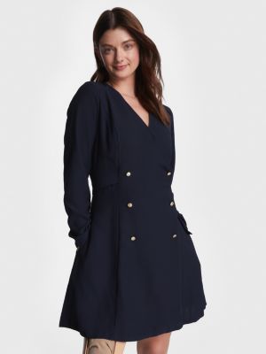 blue adaptive langarm-wickelkleid für damen - tommy hilfiger