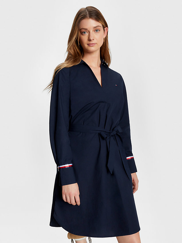 robe chemise adaptive longueur genou à logo blue pour femmes 