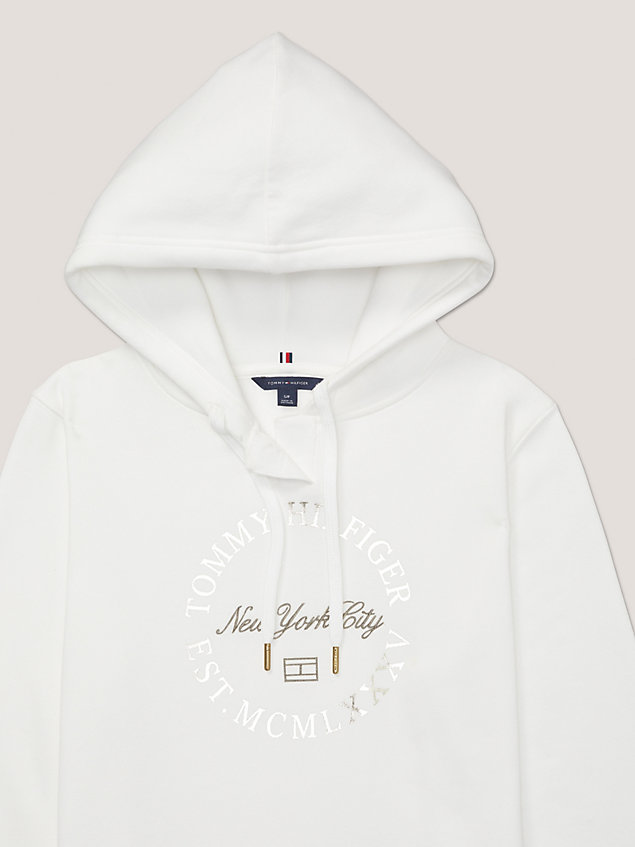 white adaptive logo regular fit hoody for women tommy hilfiger