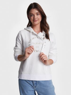 Sweat Tommy Hilfiger Femme emblématique à Logo Blanc