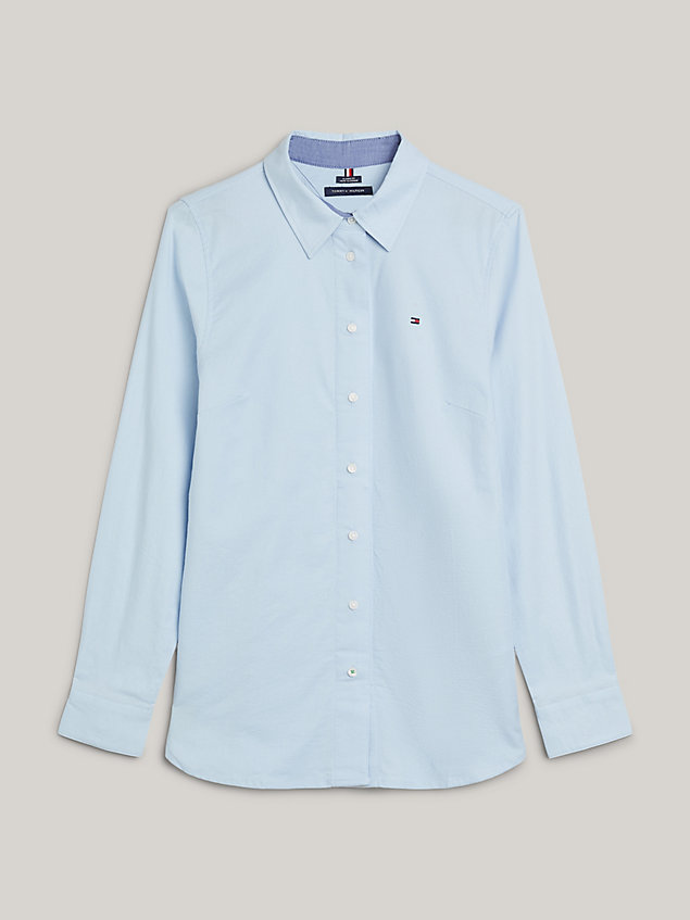blue adaptive heritage regular fit overhemd voor dames - tommy hilfiger