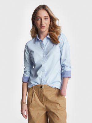 Chemise bleu femme tommy on sale hilfiger