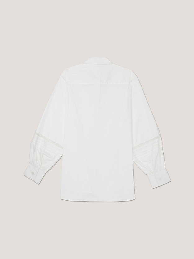 white adaptive logo lace blouse for women tommy hilfiger