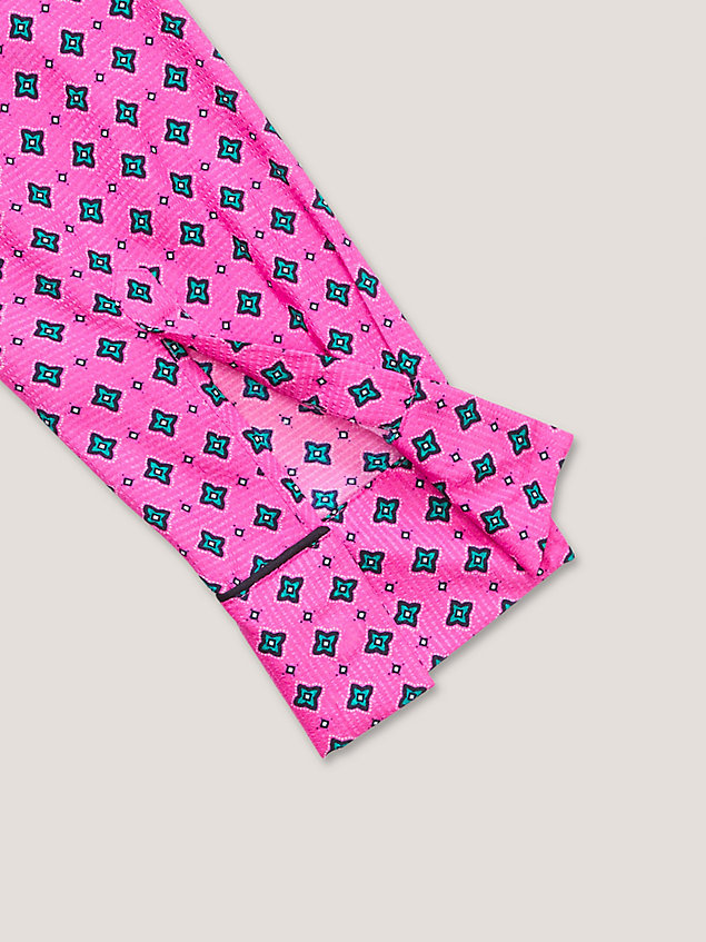 pink adaptive overhemd met foulard bloemenprint voor dames - tommy hilfiger