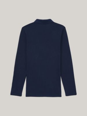 Adaptive Half-Zip Long Sleeve Polo, Blue