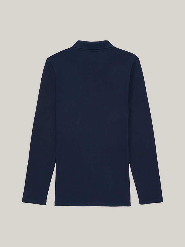 blue adaptive half-zip long sleeve polo for women tommy hilfiger