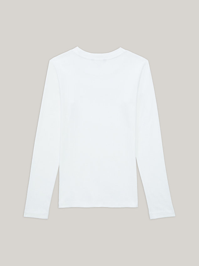 white adaptive slim fit longsleeve t-shirt voor dames - tommy hilfiger