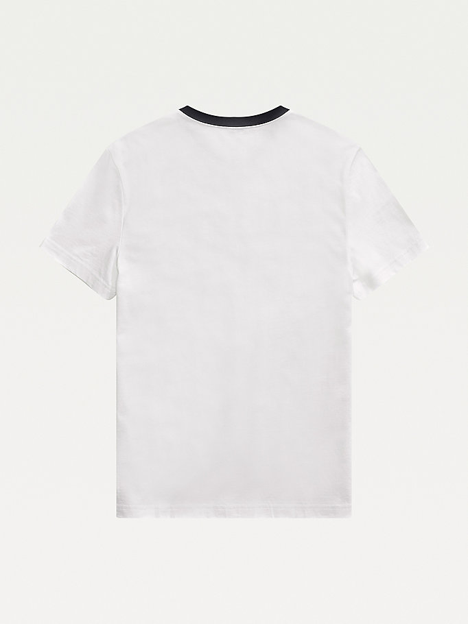 t-shirt adaptive en pur coton blanc pour hommes tommy hilfiger