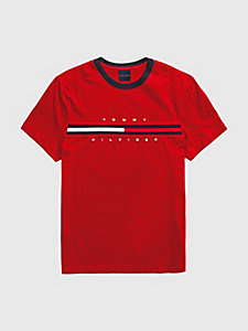 t-shirt adaptive en pur coton rouge pour hommes tommy hilfiger