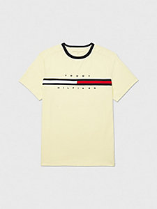 yellow adaptive pure cotton t-shirt for men tommy hilfiger
