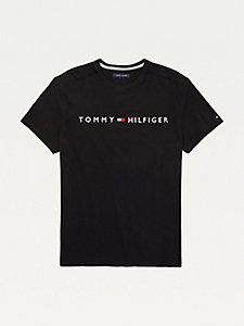 black adaptive logo t-shirt for men tommy hilfiger