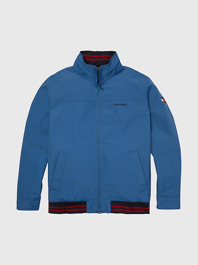 giacca adaptive stile nautico con righe a contrasto blu da men tommy hilfiger