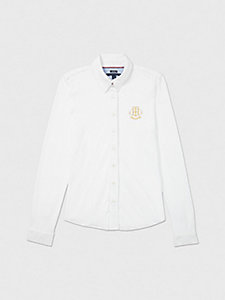 white adaptive knit travel shirt for women tommy hilfiger