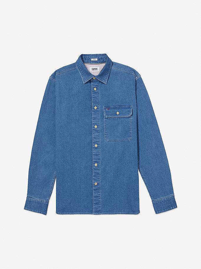 chemise ajustée adaptive bleu pour hommes tommy hilfiger
