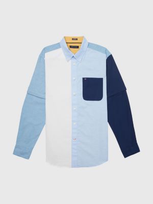 Camisa Adaptive algodón Oxford color AZUL | Tommy Hilfiger