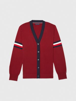 Tommy hilfiger red on sale cardigan