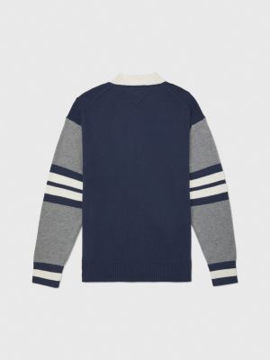 blue adaptive varsity-cardigan für herren - tommy hilfiger