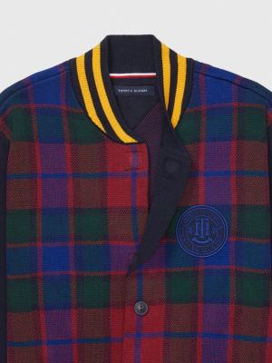 Tommy jeans plaid crest deals harrington jacket