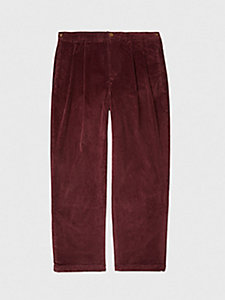 pantaloni chino adaptive in velluto a coste rosso da uomo tommy hilfiger