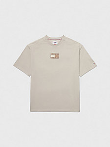 brown adaptive tonal logo t-shirt for men tommy hilfiger