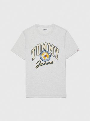 grey adaptive college t-shirt for men tommy hilfiger