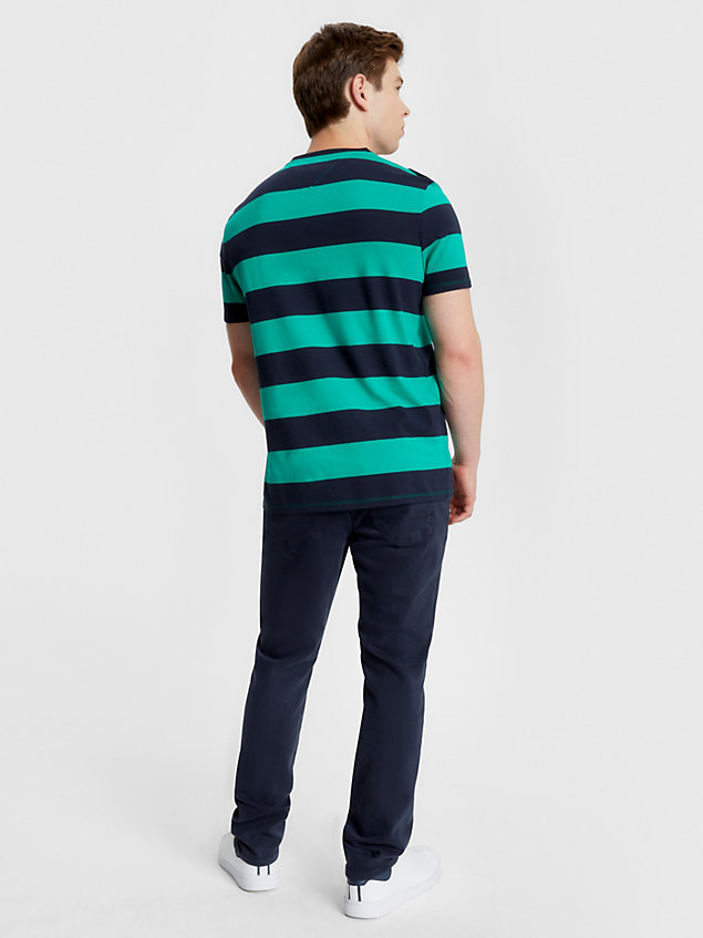 green adaptive rugby stripe t-shirt for men tommy hilfiger
