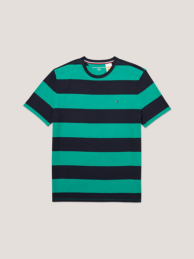 green adaptive rugby stripe t-shirt for men tommy hilfiger