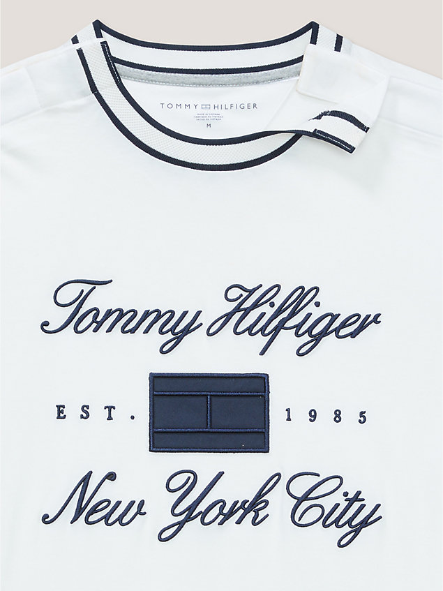 white adaptive bird's eye t-shirt for men tommy hilfiger