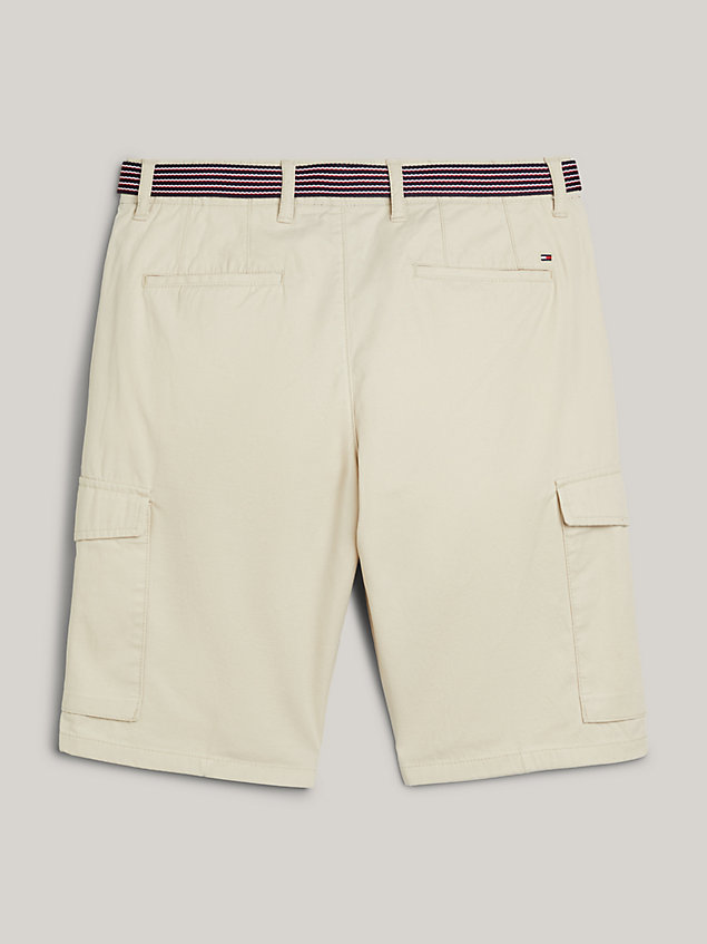 khaki adaptive belted twill cargo shorts for men tommy hilfiger