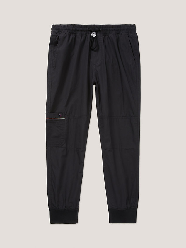 black adaptive woven joggers for men tommy hilfiger
