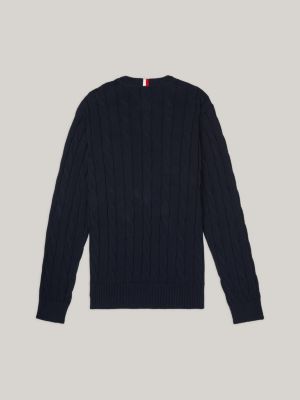 Brae Black Cable Knit Sweater Layered Shirt