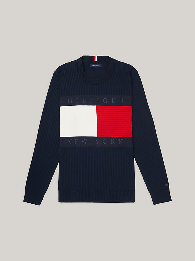 multi sweter adaptive z okrągłym dekoltem i flagą dla mężczyźni - 