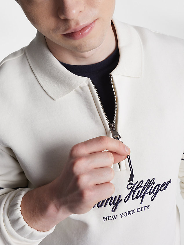 white adaptive signature popover-sweatshirt voor heren - 