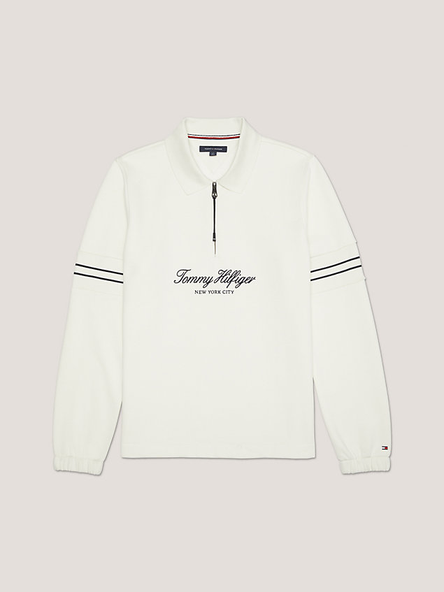 white adaptive signature popover sweatshirt for men tommy hilfiger